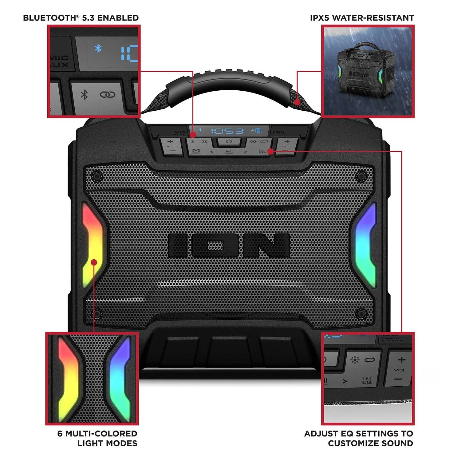 ION Audio Tailgater TD Rugged Bluetooth Speaker - Image 3